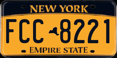 NY license plate FCC8221