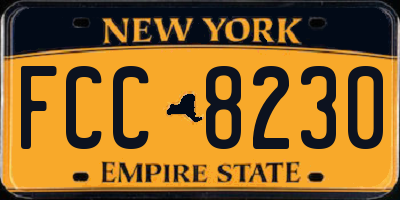 NY license plate FCC8230