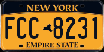 NY license plate FCC8231