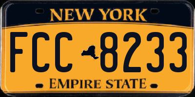 NY license plate FCC8233