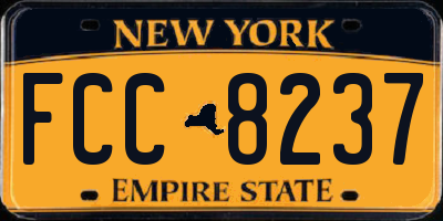 NY license plate FCC8237