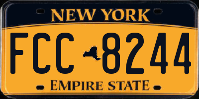 NY license plate FCC8244