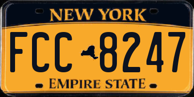 NY license plate FCC8247