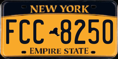NY license plate FCC8250