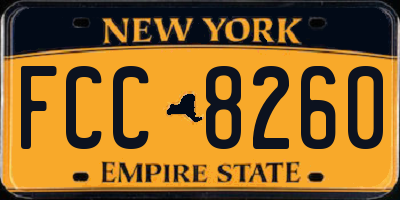 NY license plate FCC8260