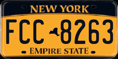 NY license plate FCC8263