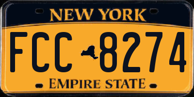 NY license plate FCC8274