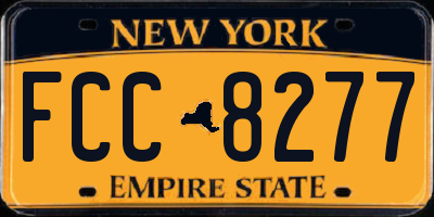 NY license plate FCC8277
