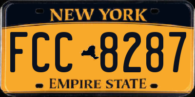 NY license plate FCC8287