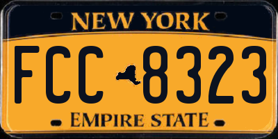 NY license plate FCC8323