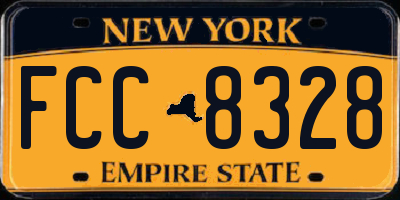 NY license plate FCC8328