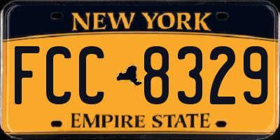 NY license plate FCC8329