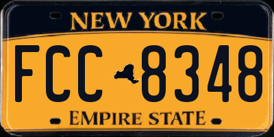 NY license plate FCC8348