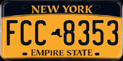 NY license plate FCC8353