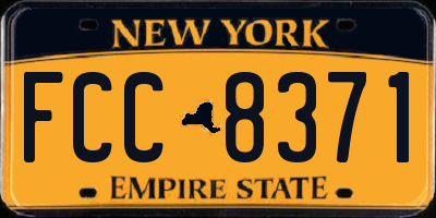 NY license plate FCC8371