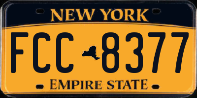 NY license plate FCC8377