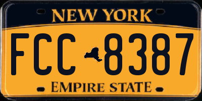NY license plate FCC8387