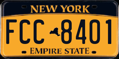 NY license plate FCC8401