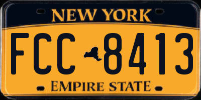 NY license plate FCC8413