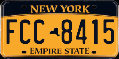 NY license plate FCC8415