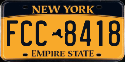 NY license plate FCC8418