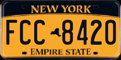 NY license plate FCC8420