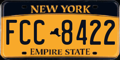 NY license plate FCC8422