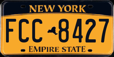 NY license plate FCC8427