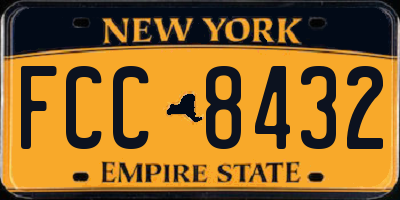 NY license plate FCC8432
