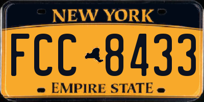 NY license plate FCC8433