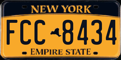 NY license plate FCC8434