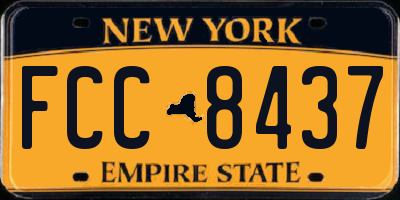 NY license plate FCC8437