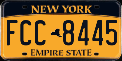 NY license plate FCC8445