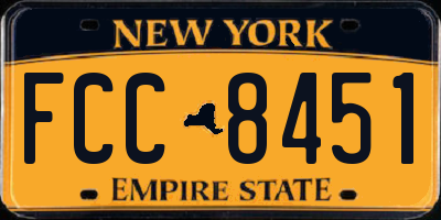 NY license plate FCC8451
