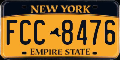 NY license plate FCC8476