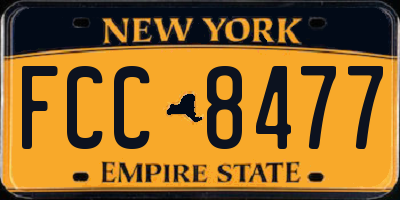 NY license plate FCC8477
