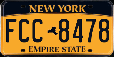 NY license plate FCC8478