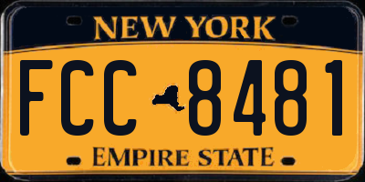 NY license plate FCC8481