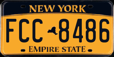 NY license plate FCC8486
