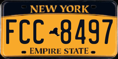 NY license plate FCC8497