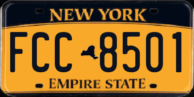 NY license plate FCC8501