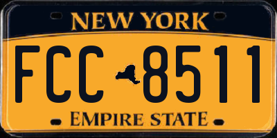 NY license plate FCC8511