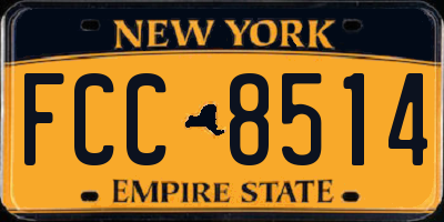 NY license plate FCC8514