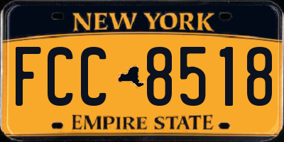 NY license plate FCC8518