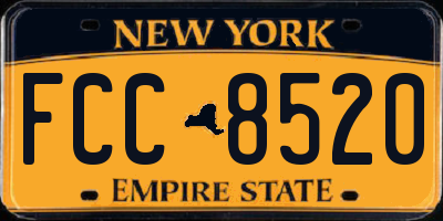 NY license plate FCC8520