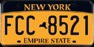 NY license plate FCC8521