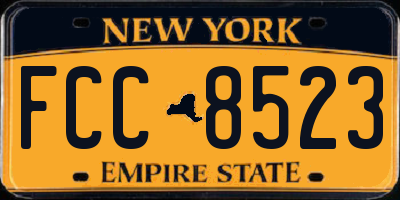 NY license plate FCC8523