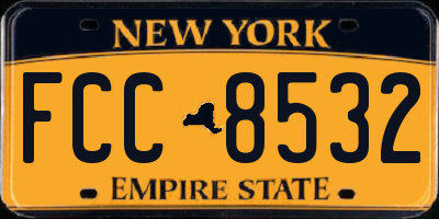 NY license plate FCC8532