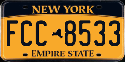 NY license plate FCC8533