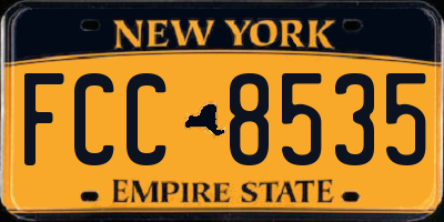 NY license plate FCC8535